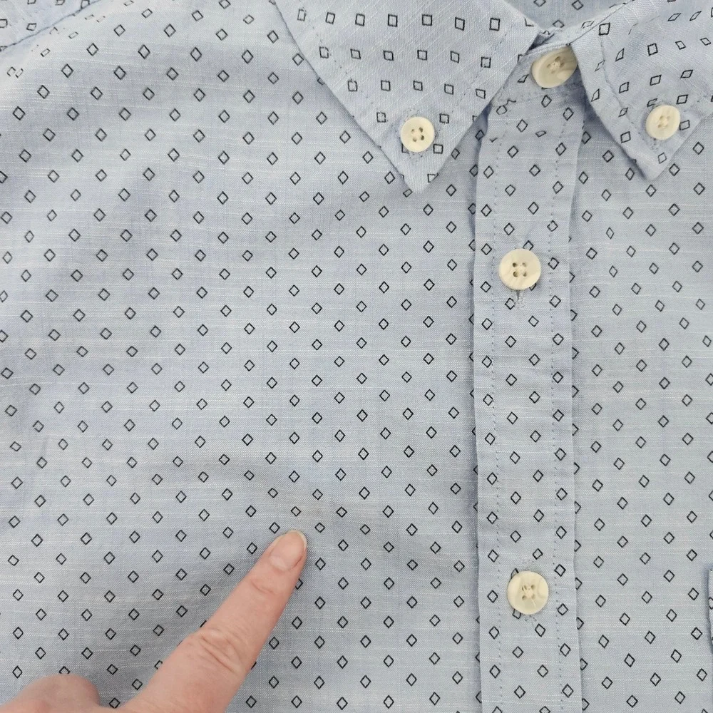 Urban‎ Pipeline Blue Diamond Button Down Camp Shirt Mens Large Surf Beach Casual